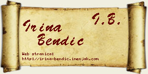 Irina Bendić vizit kartica